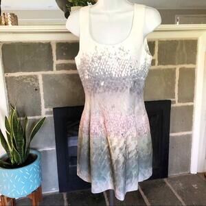 STYLESTALKER Dress Sedgwick Ombre Snake Print 6 White Gray Green